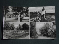 Képeslap,Agárd,Velencei tó,mozaik,tópart,üdülő,borozó,étterem,park,Gárdonyi szobor látkép, 1962-