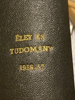 Élet és Tudomány tudományos ismeretterjesztő folyóirat  bőr kötésben. 1956-57.Új állapotban.