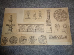 Gótikus ornemantika  , lapok egy korabeli katalógusból az 1800 as évekből