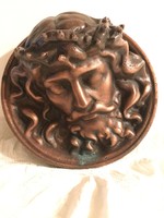 JÉZUS - BRONZ - 3 D - 19 x 10 cm - VASTAG -  FALRA - FÁRA - CSAVAROZHATÓ - RÉGI - OSZTRÁK