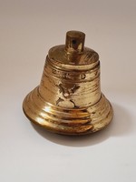 Réz iparművész harang, csengő, jelzett, Szoboszlai, 6 cm