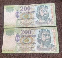 Papír 200 forintosok  2007 évi