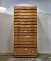 Fiókos műhelyszekrény retró, vintage indusztriál, ipari design