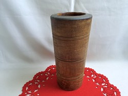 Antik vájt fa mozsár 27 cm