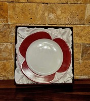 Porcelán tál, kézzel festett, Seres, díszdobozban