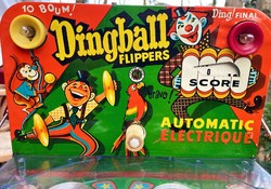 Retro dingball asztali flipper játék, 60-as évek, francia játék