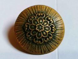 Régi,  iparművész, kézműves bronz színű gyűjtői bross 638.