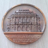 Lőrincz István  ~1960. "Emlékül a Magyar Állami Operaház Szakszervezeti B" Bronz emlékérem dobozában