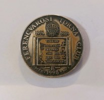 Ferencvárosi Torna Club emlékérme  1979-1989 Bajnokaink