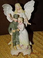 NÉMET GRAFENTHAL PORCELÁN I. VILÁGHÁBORÚS PUSKÁS KATONA ÉS KEDVESE ŐRANGYALLAL