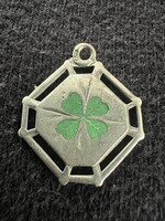 Ezüst zománc lóhere medál