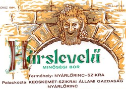 Boros címke: Hárslevelű. Kecskemét. 0,35 l.