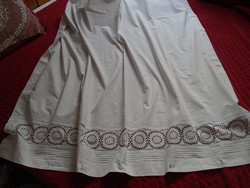 Lepedő, régi, csipkebetétes vászon  224 x 136 cm.