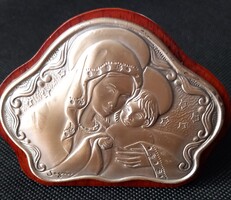 Madonna ezüst ikon falikép
