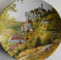 Limoges-i dísztányér - Auvergne-i táj birkanyájjal