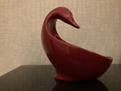ZSOLNAY PORCELÁN ÖKÖRVÉR MÁZAS TÁL, KACSÁS TÁL
