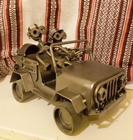 Steelman dekoratív fém szobor - jeep, military, ajándék férfiaknak