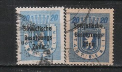Szovjet Zóna 0043 (Állgemenie kiadás)  Mi 205 wa,wb      14,20 Euró