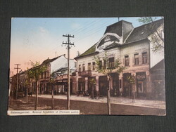 Képeslap,Balassagyarmat,Rákóczi út,Nemzeti szálló,Bútor áruház,üzletek,Székely papírosáruház,1915-