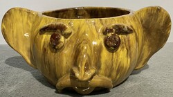 Fejes kaspó sárgás barna folyatott fényes mázzal