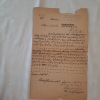 Kislángi állami iskolai gondnokságnak címzett, Fejér Várm. tanfelügyelő által írt  levél 1922.