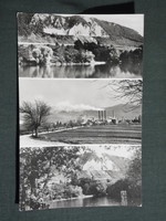 Képeslap,Bélapátfalva,mozaik,Kőbánya,Tó,Cementgyár látkép,részletek,1958-