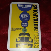 MERKUR Autóápolás kártyanaptár 1972