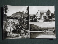 Képeslap,Bélapátfalva,mozaik,apátsági templom,emlékmű,Bükk vidék tó látkép,részletek,1965-