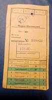 Magyar Államvasútak Menetjegy Rákospalota 1988.