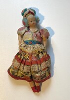 ANTIK MATYÓ JÁTÉK BABA PAPÍRMASÉ FEJJEL