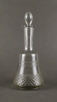 1U023 Régi csiszolt maratott dugós fújtüveg kináló 21.2 cm