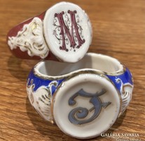 Szecessziós porcelán  szalvétagyűrűk