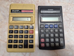 Retro 2 db számológép  SHARP, CASIO - hibásak