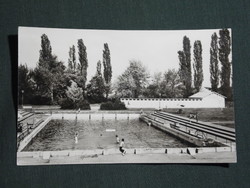 Képeslap,Balassagyarmat,strandfürdő,medence látkép,részlet, 1965-
