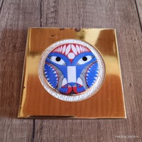 Régi Hollóházi Szász Endre porcelán falidísz fém keretben