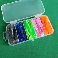 Új, 50db-os glitteres gumihal horgászcsali szett dobozban - 25.