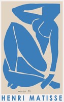 Henri Matisse Kék akt IV. 1952 francia modern művészeti plakát papírkivágás decoupage kék női alak