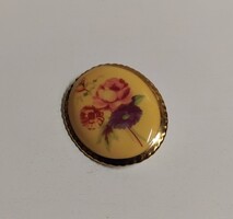 KÉZZEL FESTETT PORCELÁN BROSS KITŰZŐ