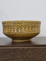 Aldo Londi - Bitossi rare mustard-colored mid-century ceramic bowl