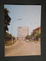 Képeslap,Békéscsaba,Lenin út,Kner nyomda irodaház látkép,részlet, 1975-