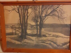 Tájkép fákkal   39x44 cm