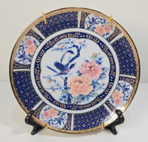 Gyönyörű vintage porcelán dísztányér, madaras dekorral