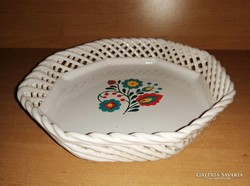 Bodrogkeresztúri kerámia áttört szélű tál - átm. 20,5 cm (n)