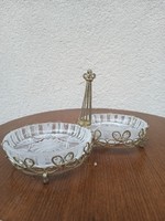 Vintage üvegtál filigrán fém kerettel. Alkudható!