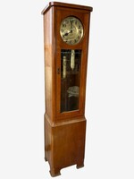 AKCIÓ !!! + VIDEÓ IS ! - ART DECO ÁLLÓÓRA LETISZTULT ELEGÁNS CSERESZNYEFA TOKBAN VINTAGE NÉMET ANTIK