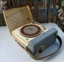 METZ BABYPHON 102 tranzisztoros táskarádió, beépített lemezjátszóval, régi retro vintage, 1959-62.