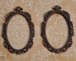 Vintage akasztós ovális réz keret pár  18 , 5 cm x 13 cm