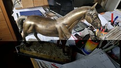 Bronz / vagy réz lószobor 40x35 cm