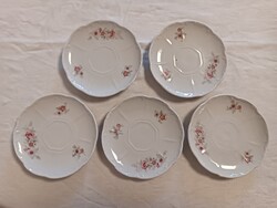 ﻿Régi Zsolnay virágmintás kávés csésze,tányér készlet, 5 db,15 cm, készletben is megvehető kiöntővel