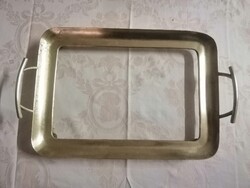 Antik, vastag-üveges réz tálca eladó. 38 x 23 cm.